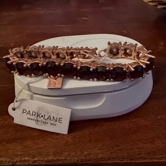 Park Lane Rose Gold Bracelet With Garnet Colored Jewels - Picture 5 of 5
